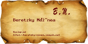 Beretzky Mínea névjegykártya